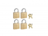 Masterlock - SET of 4 brass padlocks 50mm with the same key - Safe deposit boxes -Security Locks - Padlocks